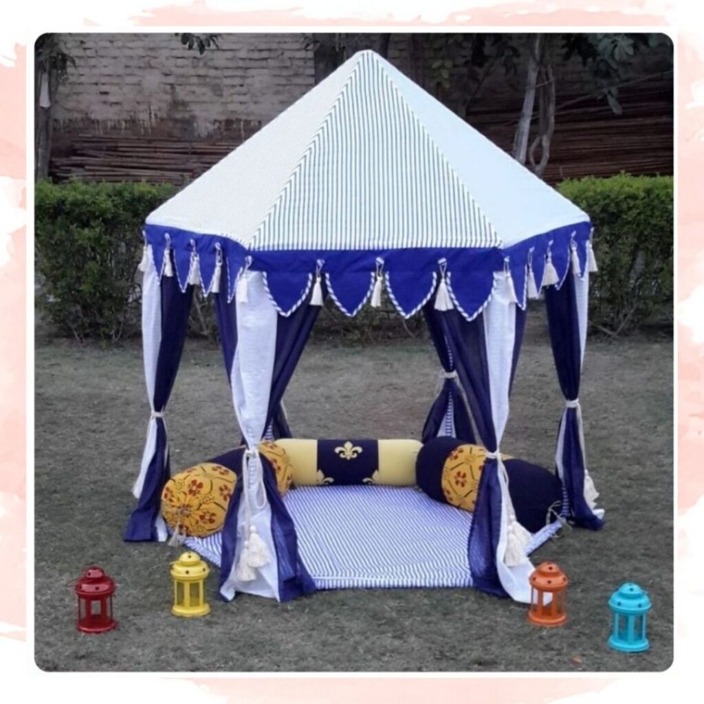princess tent set up for children